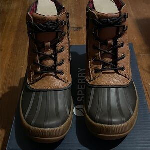 Sperry Men's Tan and Black Rain Boots